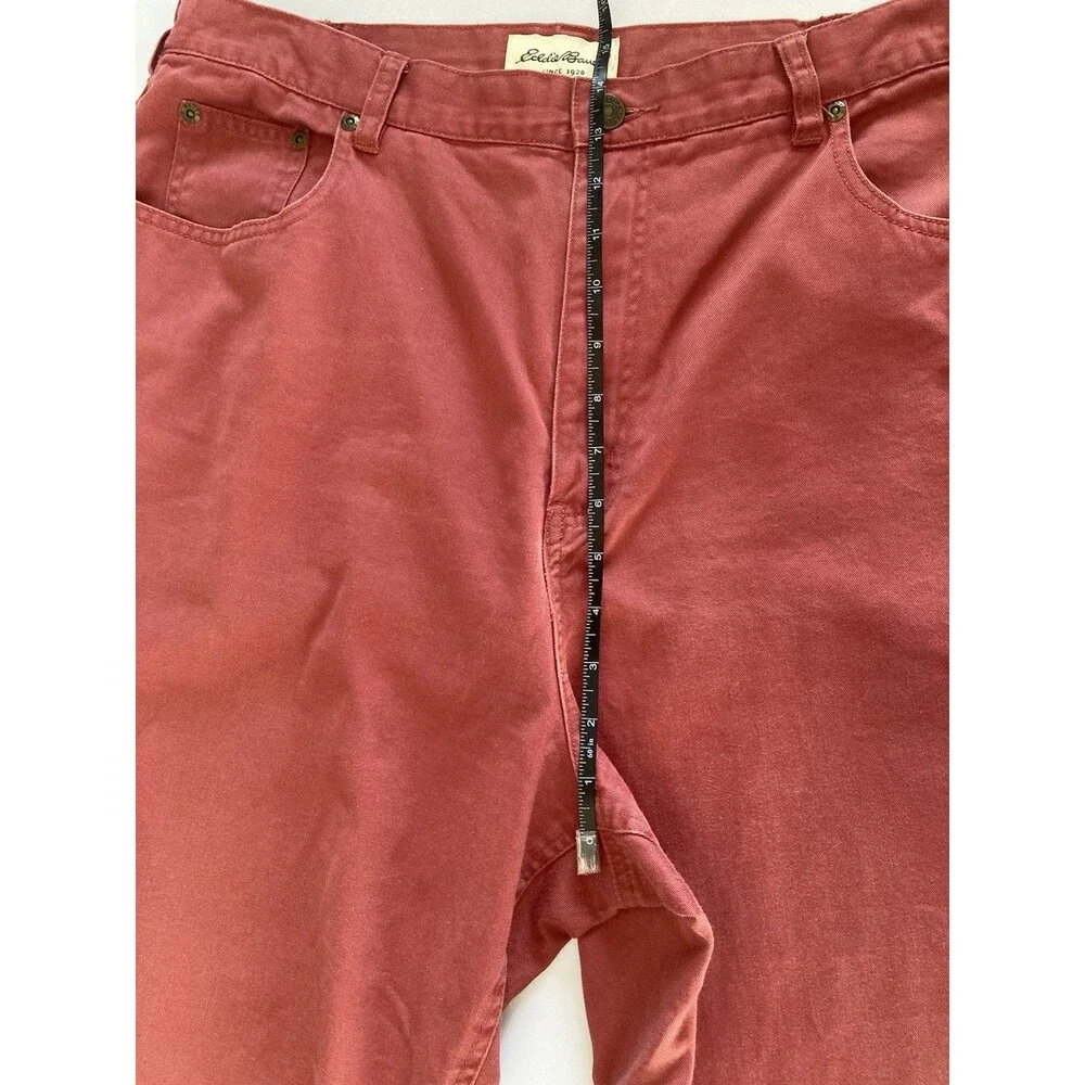 Eddie Bauer Capris 18W High Rise Rose Cotton Excellent Condition Elastic Waist